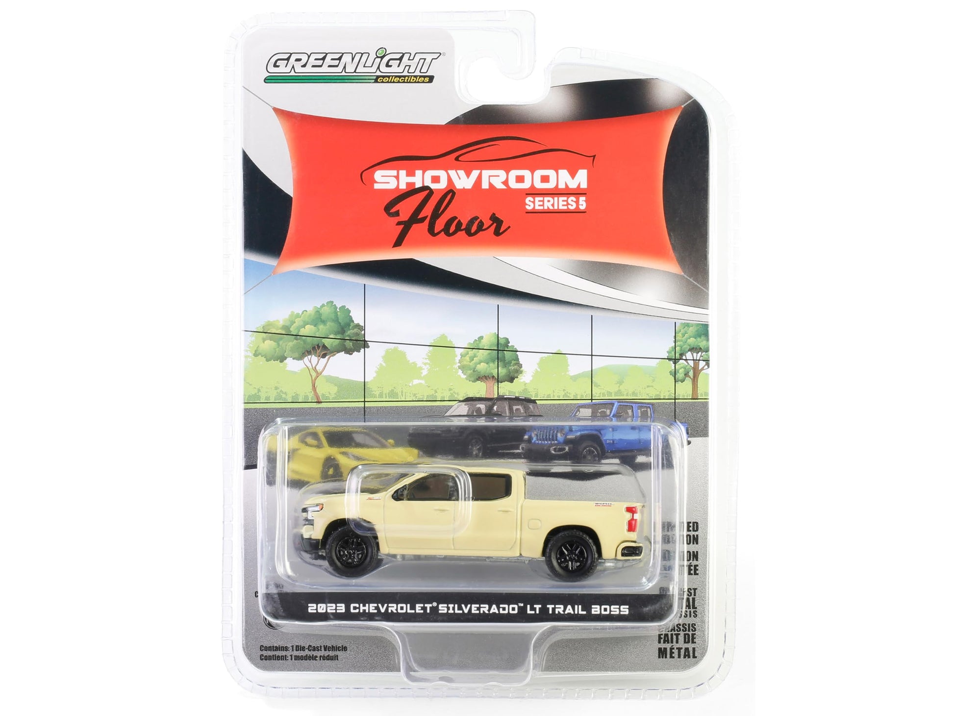 Collectibles 2023 Chevy Silverado LT Trail Boss Z71 Sand Dune Tan Showroom Floor Series 5 1/64 Diecast Model Car by Greenlight 68050C