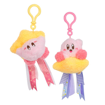 TOMY Clip-On Kirby Plush Clip-Ons - 2-Pack with Waving & Warp Star Kirby - Officially Licensed Plush Gaming Accessories - Easter Basket Stuffers