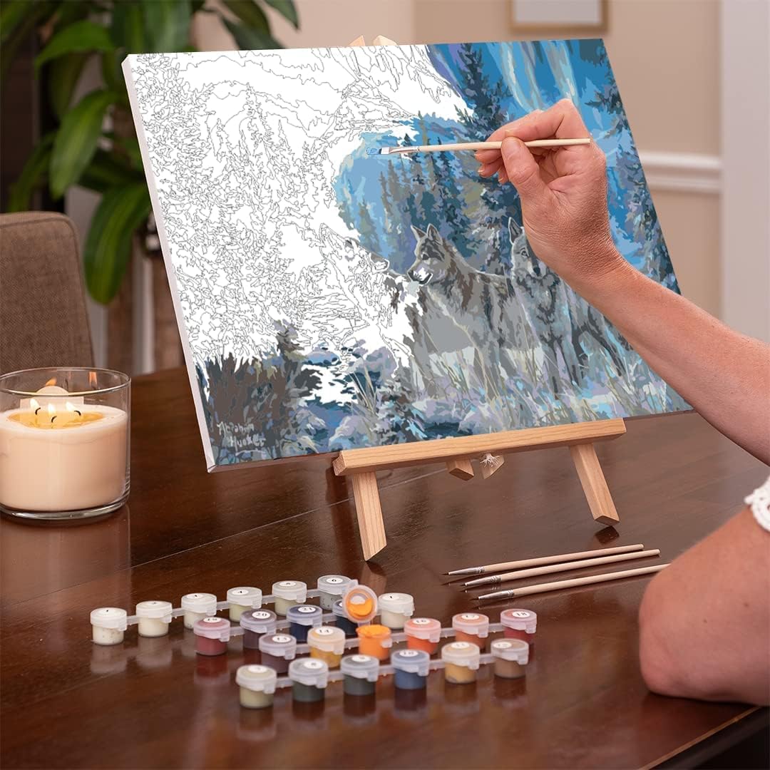 Ledgebay DIY Paint by Numbers Kit for Adults Framed Canvas Beginner to Advanced Paint by Numbers Kit Kits Include Acrylic Paint Set Brushes Tabletop