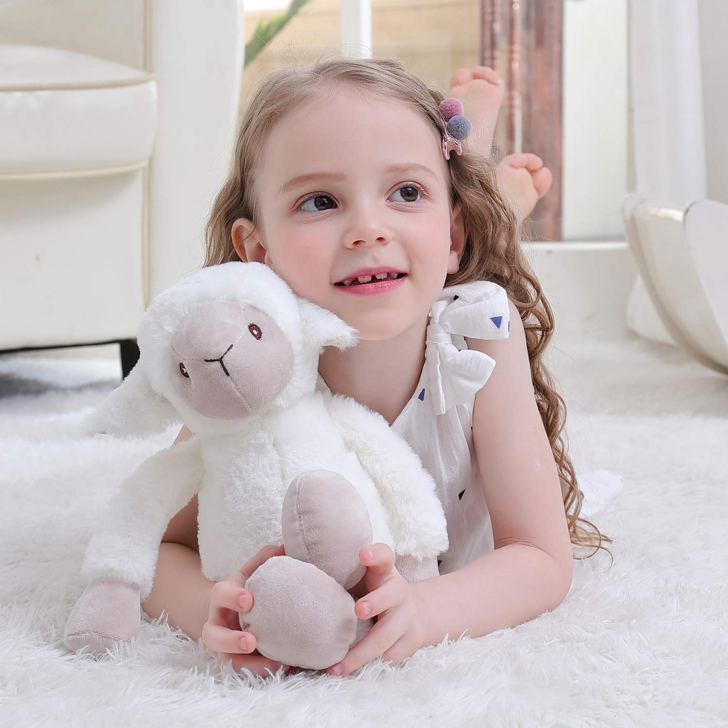 Apricot Lamb Toys Plush Lamb Soft Stuffed Sheep Soft Stuffed Baby 10''
