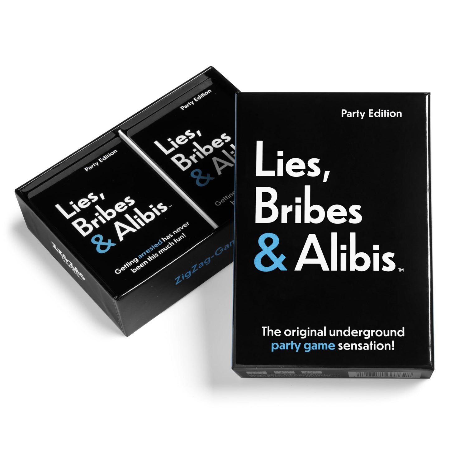 ZigZag Games Lies, Bribes & Alibis - A Fun Adult Party Card Game for Date Nights, College Bashes, Friendly Gatherings and Game Nights - Free Bonus