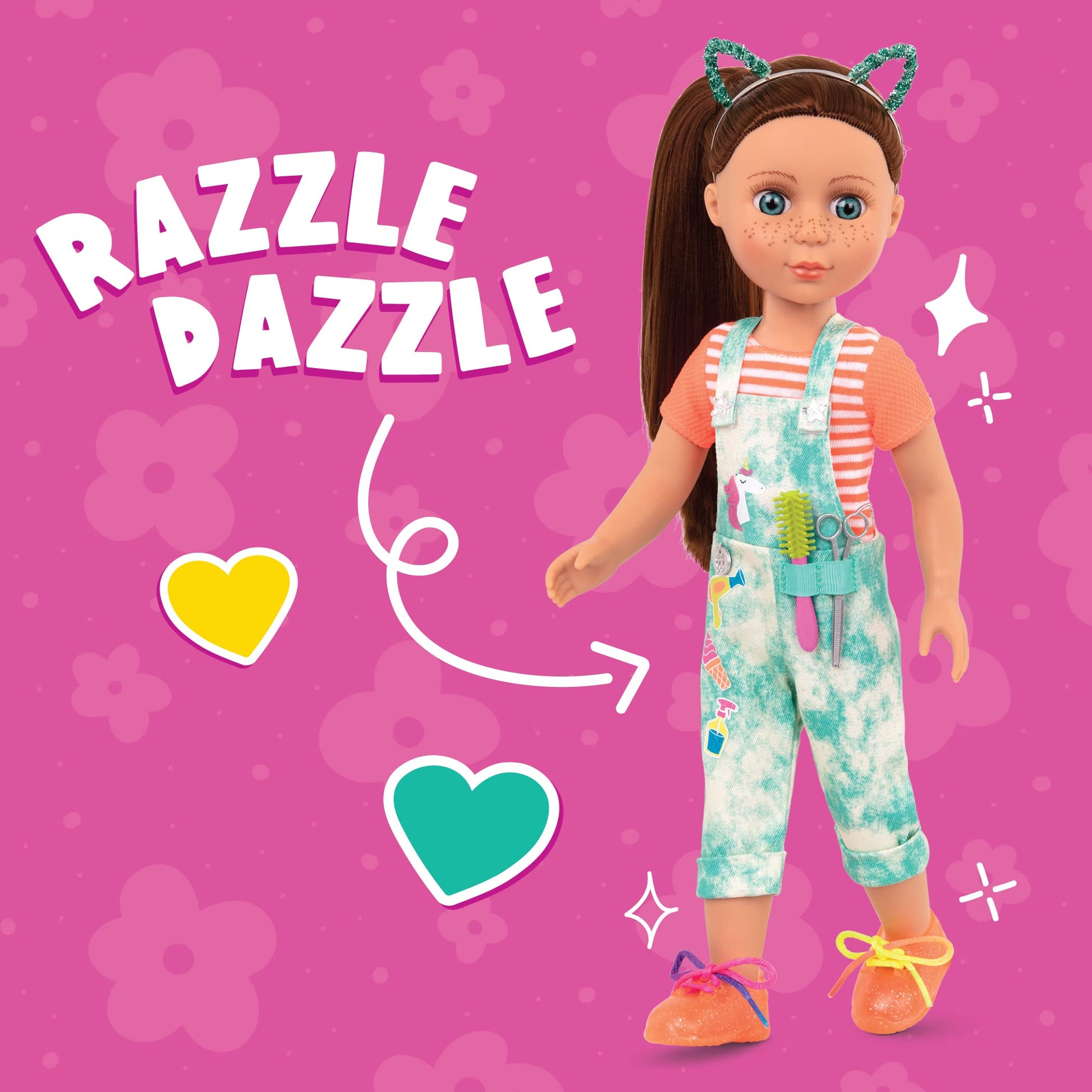 Glitter Girls - 14-Inch Doll Outfit Bundle - 3 Fashion Outfits - Rainbow Jacket, Cat - Ears, Sweater Dress - Clothes & Accessories - Fashion Pack - 3+