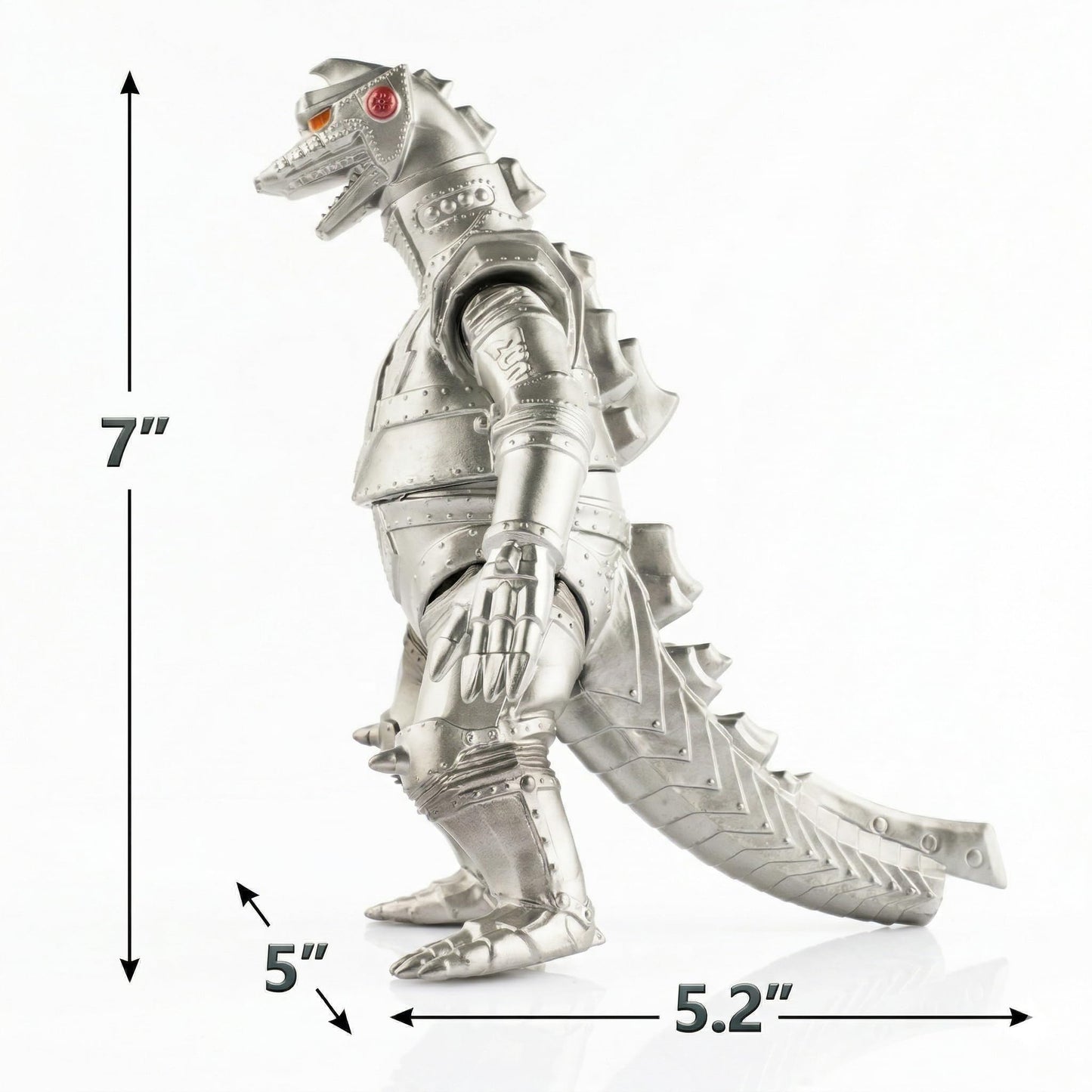 JAYKENIXO NEW Mecha Dragon Monster Action Figure 7 Inch - Movable Joints, Robot Kaiju Creature Toy with Carry Bag for Kids Play, Display & Gift