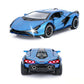 Toy Cars for Kids Ages 3-12 Diecast Metal Model Car with Light and Sound Pull Back Car Toys for Boys Age 3 + Year Old (Blue)