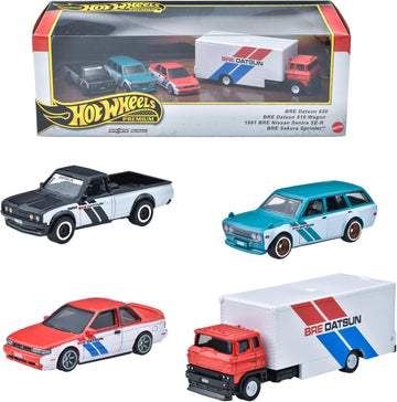 Hot Wheels Toy Cars, Premium Fast and Furious Premium Bundle, Set of 5 Die-Cast 1:64 Scale Toy Cars in Collectible Box from The Fast Franchise (BRE