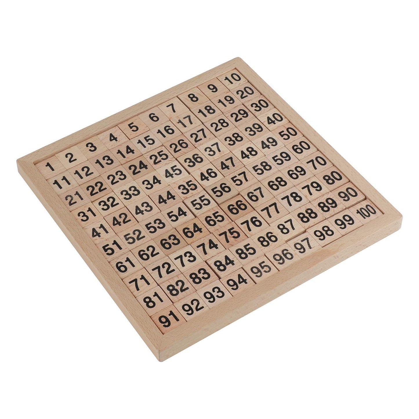Fubeasi Montessori Game Wooden Hundred Board Number Chart Number Grid Educational Game for Kids