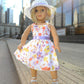 Emily Rose 18 Inch Doll Easter Spring Dress with Hat Chiffon Floral Sundress Outfit - Summer Dress & Matching Hat - Doll NOT Included - Fits American