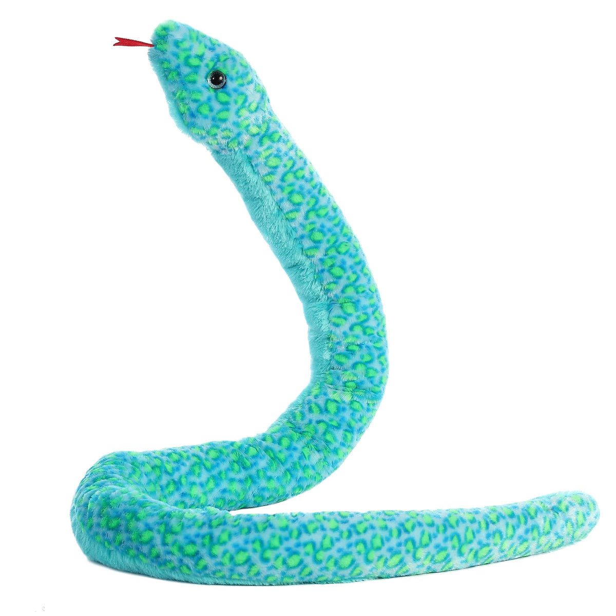 Aurora Snake 53" Aqua Multi Print Playful Stuffed Animal