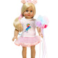 Pastel Rainbow Unicorn Outfit 4pc for 18-Inch Dolls | Premium Quality & Trendy Design | Dolls Clothes