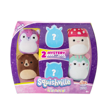 Squishville by Original Squishmallows Fairy Forest Squad Plush - 2-Inch Malcolm, Serene, Yasmin, Lonnie, Greta, & Miranda Plush - Toys for Kids