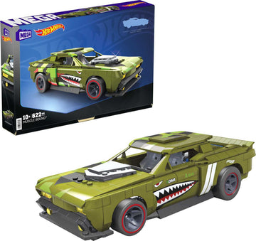 MEGA Hot Wheels Muscle Bound Building Set with 622 Pieces, Authentic Details, Features and Easter Eggs, Collector Gift Set for Adult Builders