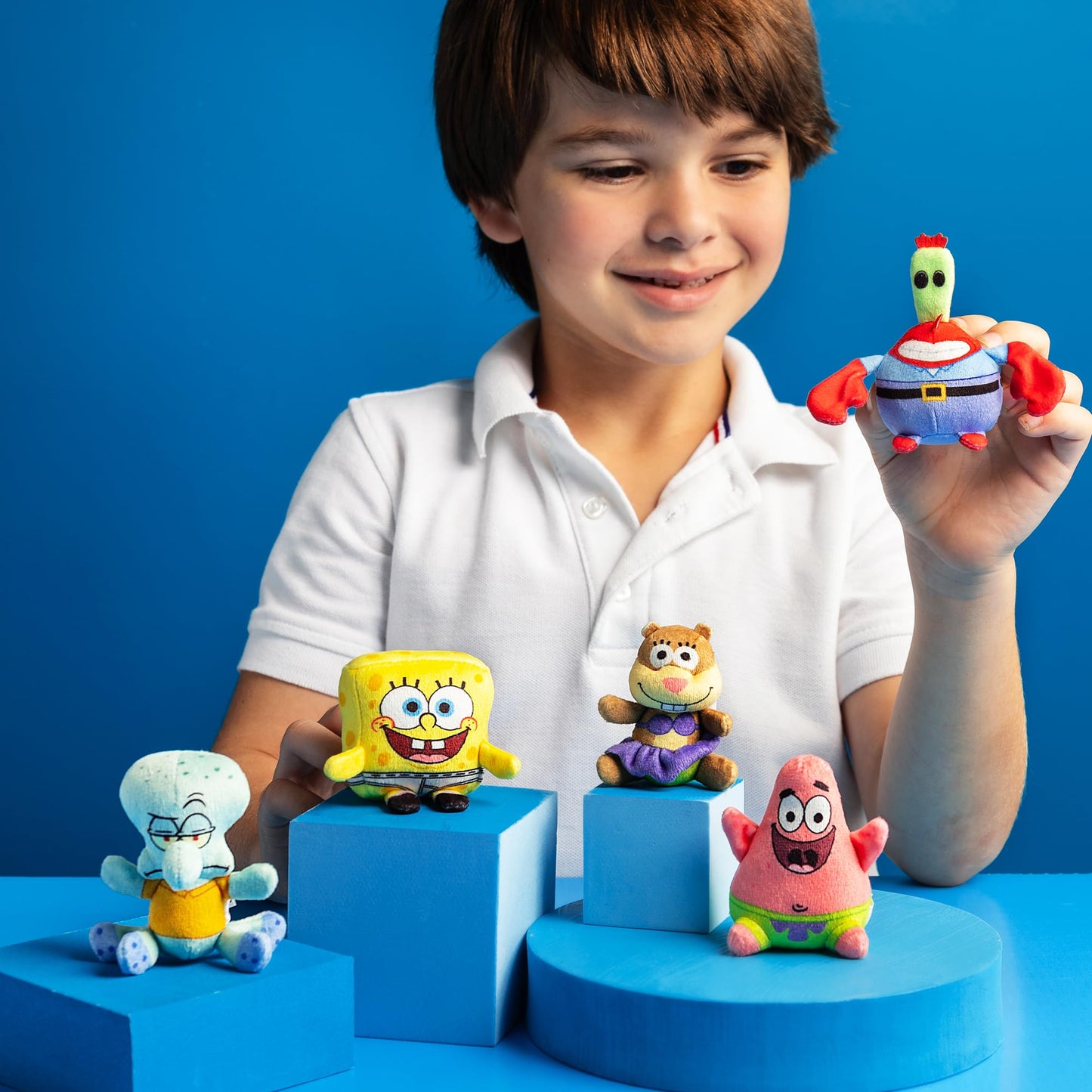 Micro Teenies - Spongebob Square Pants 5-Pack - Collectible Miniature Plush Figure, Suffed Animal, Toy Mini Soft Figure for Kids Ages 4+