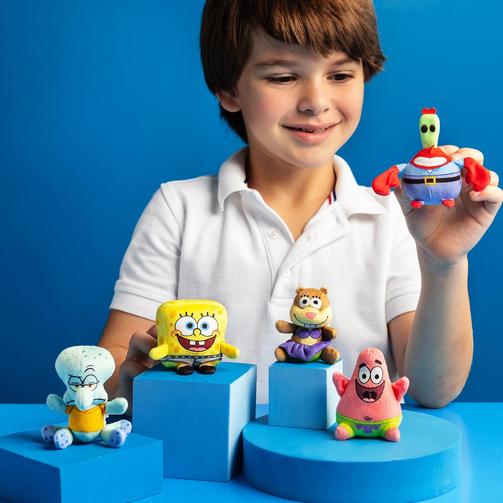 Micro Teenies - Spongebob Square Pants 5-Pack - Collectible Miniature Plush Figure, Suffed Animal, Toy Mini Soft Figure for Kids Ages 4+