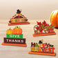 4 Pieces Thanksgiving Party Decorations Wooden Happy Fall Y'all Party Supplies Thanksgiving Centerpieces Autumn Table Decorations for Home Holiday