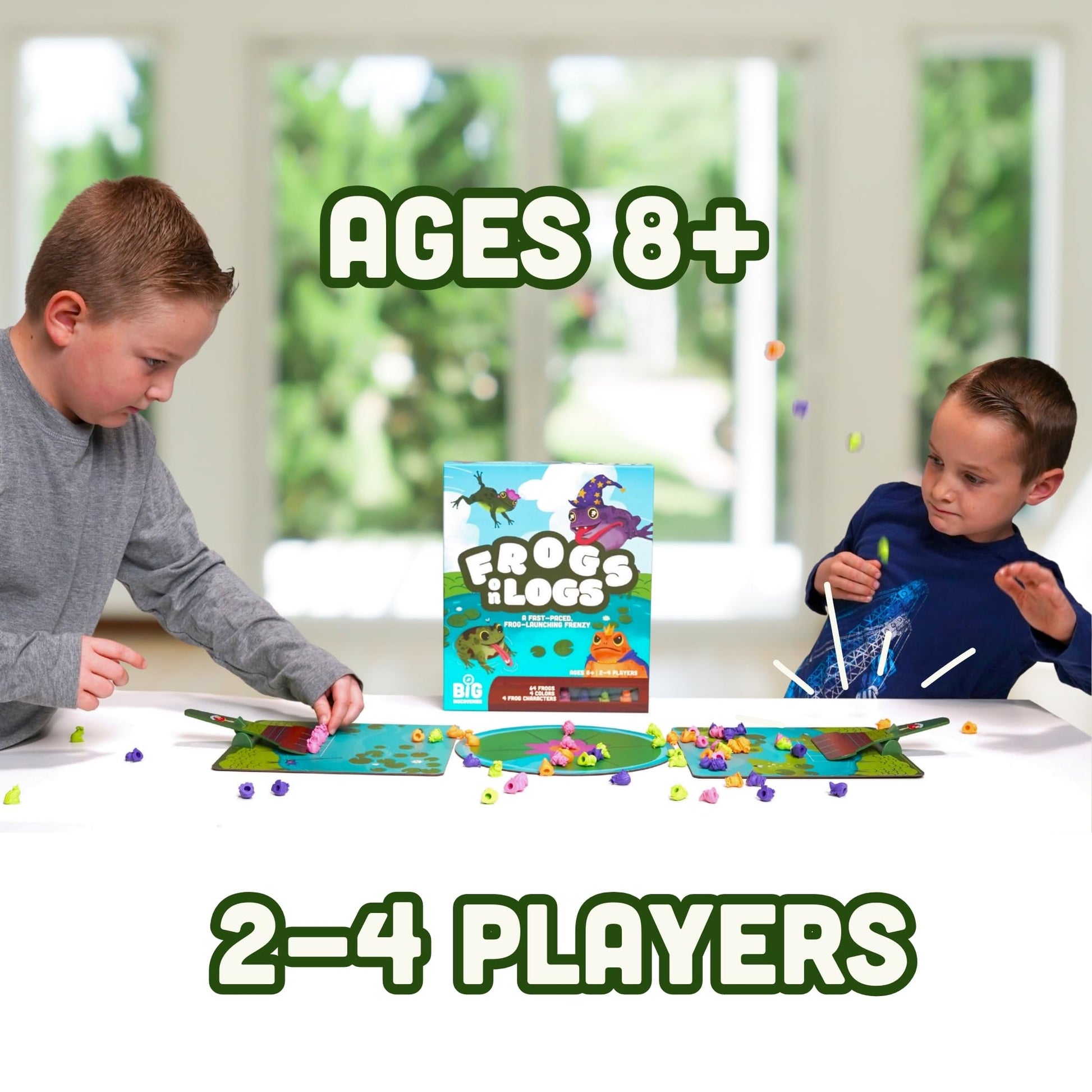 Frogs on Logs - A Fast-Paced Frog-Launching Board Game for Kids & Families - Match, Aim & Launch Frogs - 2-4 Players, Ages 8+ - Fun Family Game