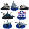 Aircraft Happy Birthday Honeycomb Centerpieces Airplane Aviation Fighter Theme Decor for Boys Men 1st Birthday Party Baby Shower Fighter Jet Party