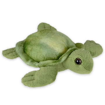 Bearington Lil' Shelton Sea Turtle Stuffed Animal - 7" Plush Sea Turtle Toy with Soft Green Shell and Patterned Belly - Adorable Cuddly Turtles Gift