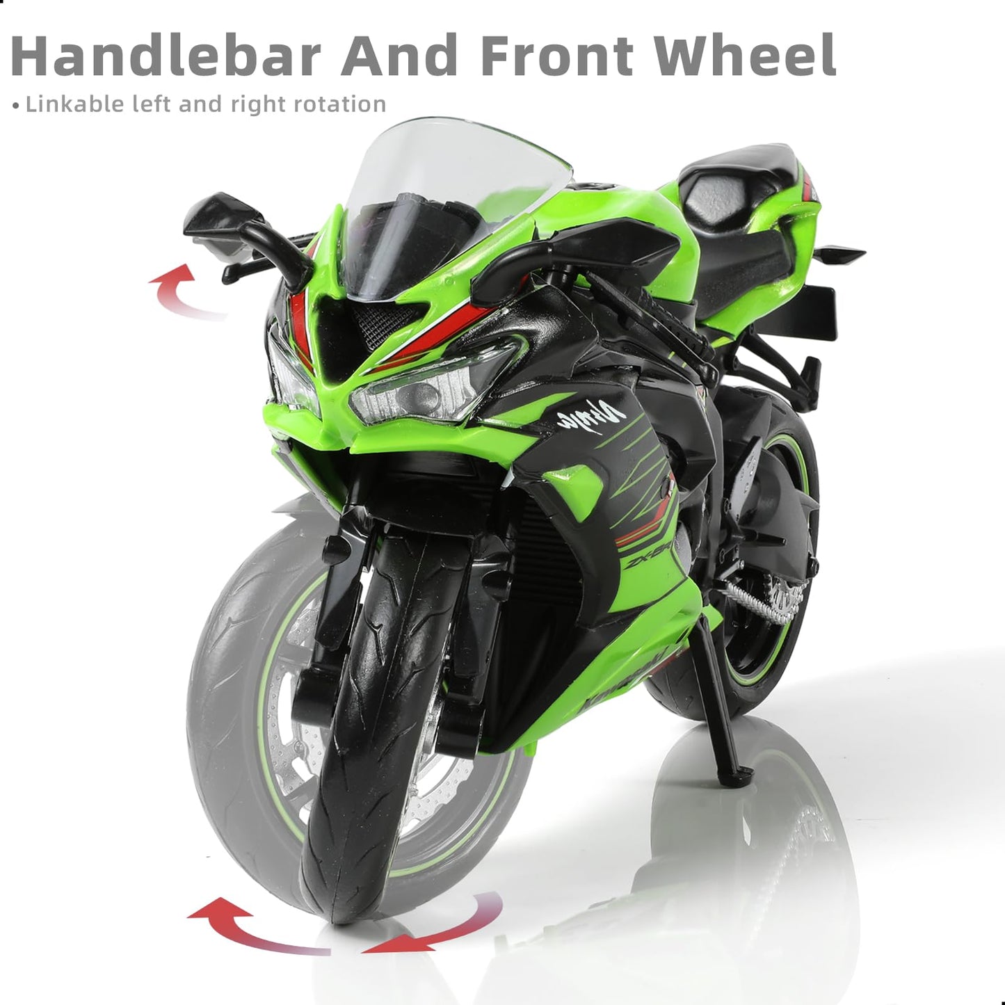 Risopen 1:12 Motorcycle Model Toy for Kawasaki Ninja ZX-6R Metal Die-cast with Plastic Motorcycle Model Mini Moto Gift for Adult