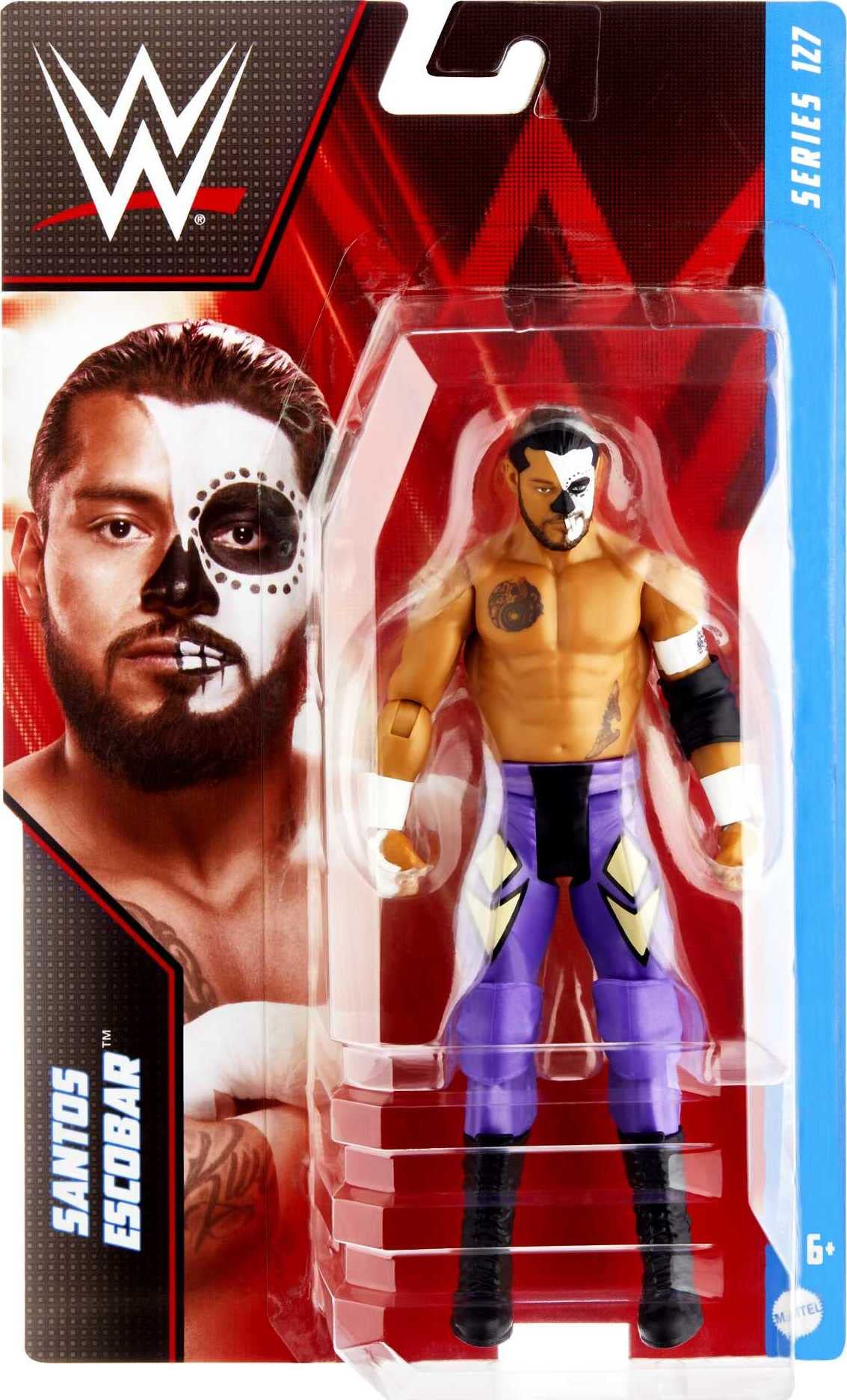 WWE Basic Santos Escobar Action Figure, Posable 6-inch Collectible for Ages 6 Years Old & Up, Series # 127
