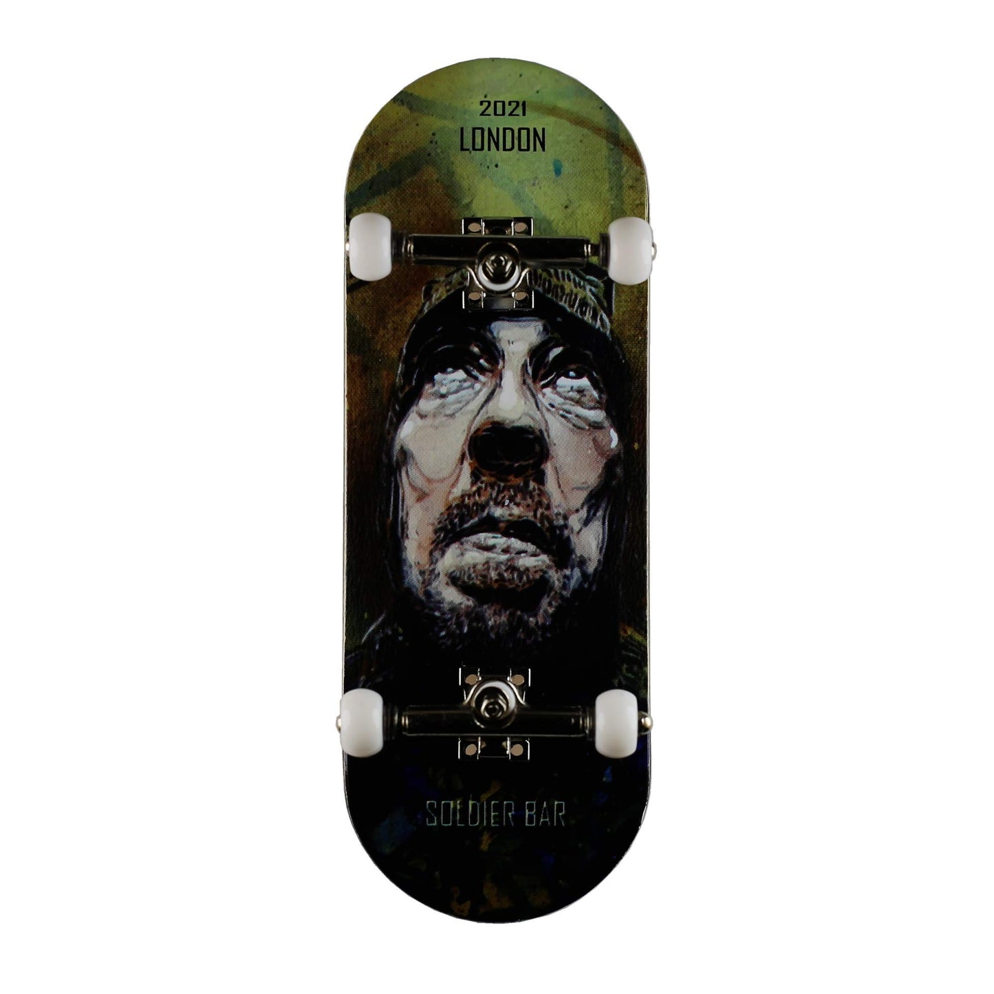 SOLDIER BAR Fingerboards Complete (5 Layer Canadian Maple 34mmx 98mm Deck) Finger Skateboards (+34mm Big Eagle Truck+Globular Wheels) (London)