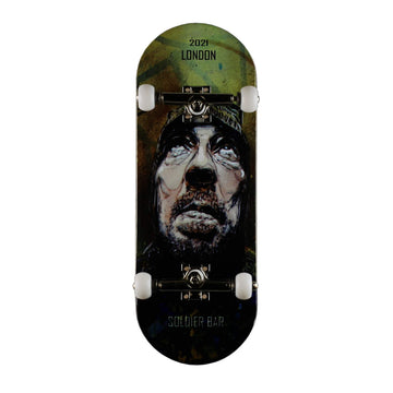 SOLDIER BAR Fingerboards Complete (5 Layer Canadian Maple 34mmx 98mm Deck) Finger Skateboards (+34mm Big Eagle Truck+Globular Wheels) (London)