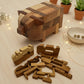 Pig Kumiki IQ Brain Teaser Wooden Puzzle - Disassemble and Rebuild This 3D Wooden Pig Shape 13 Pieces Puzzle