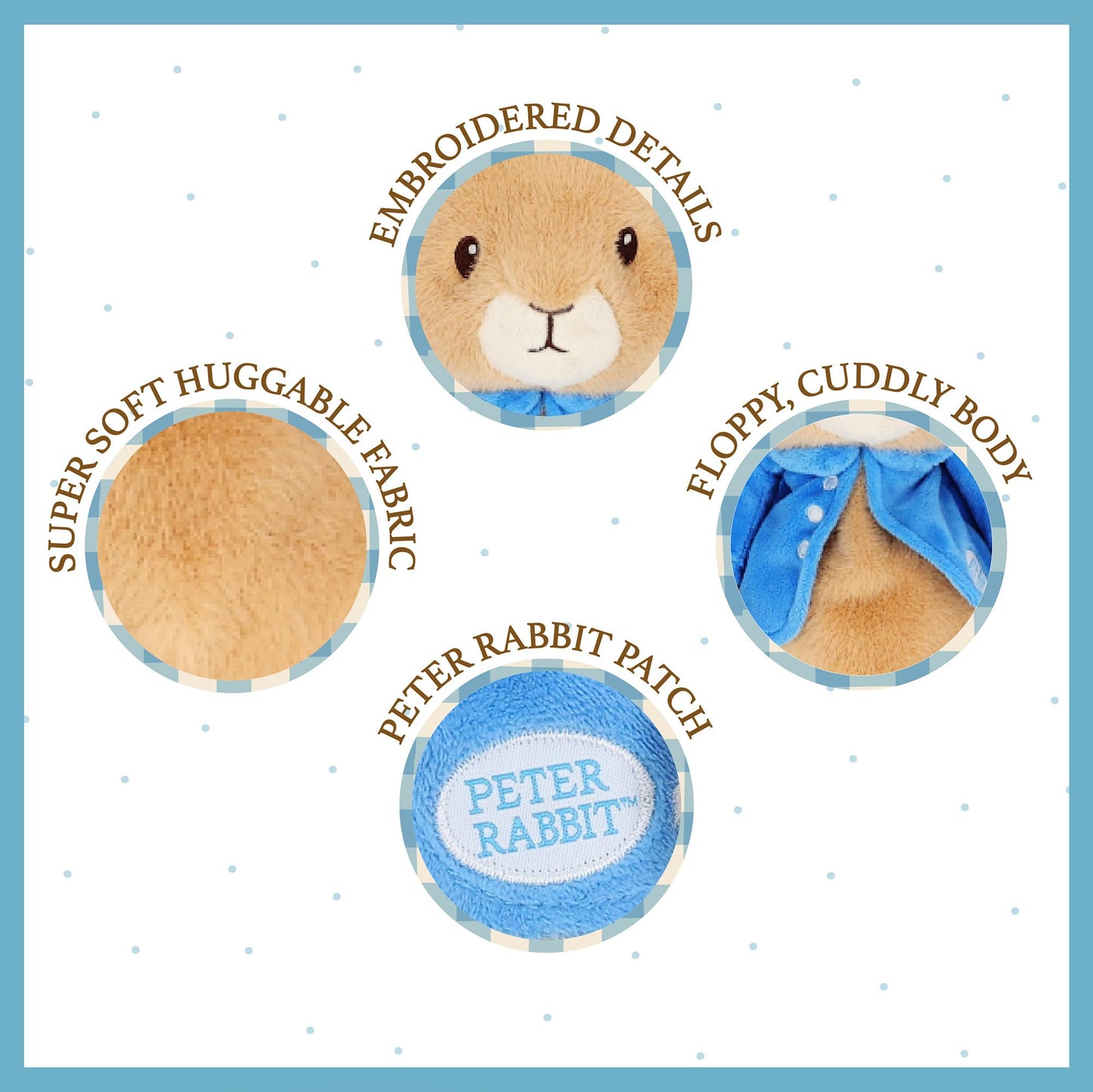 Kids Preferred Cuddle Pal - Beatrix Potter Peter Rabbit Plush 14 Inch - Stuffed Animal for Babies & Newborn - Baby’s First Plush Blankie