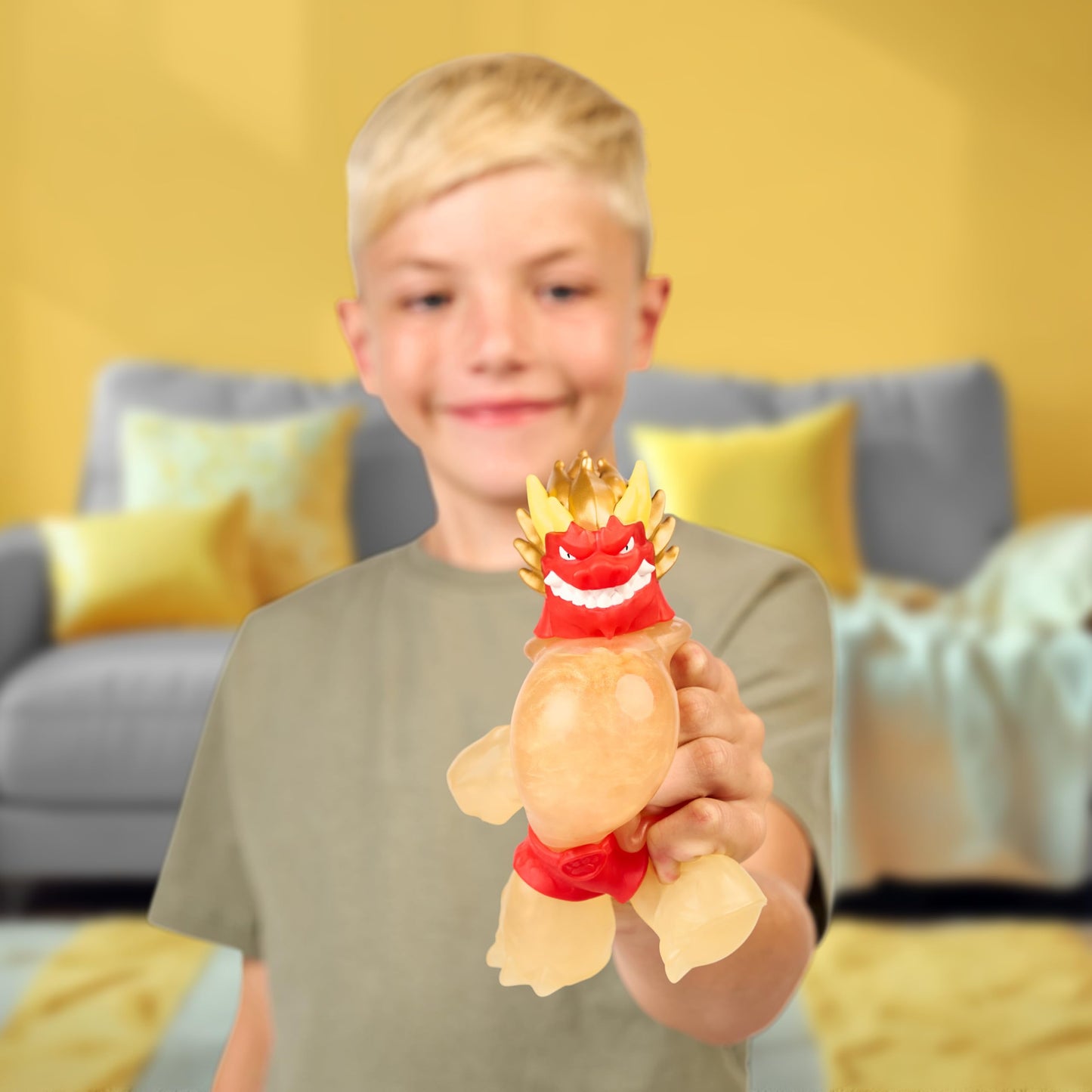 Heroes of Goo Jit Zu Hero Creator with 3 Unique Goo Fillings, Mix, Fill & Create Your Own Stretchy Glow-in-The-Dark Blazagon Action Figure, Play Again
