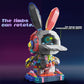 Mechanical Rabbit Building Set - Punk Style Animal Collection Toy Robot Bunny Sets with LED Light Neon Style Collectible Building Toy Ideal Birthsay