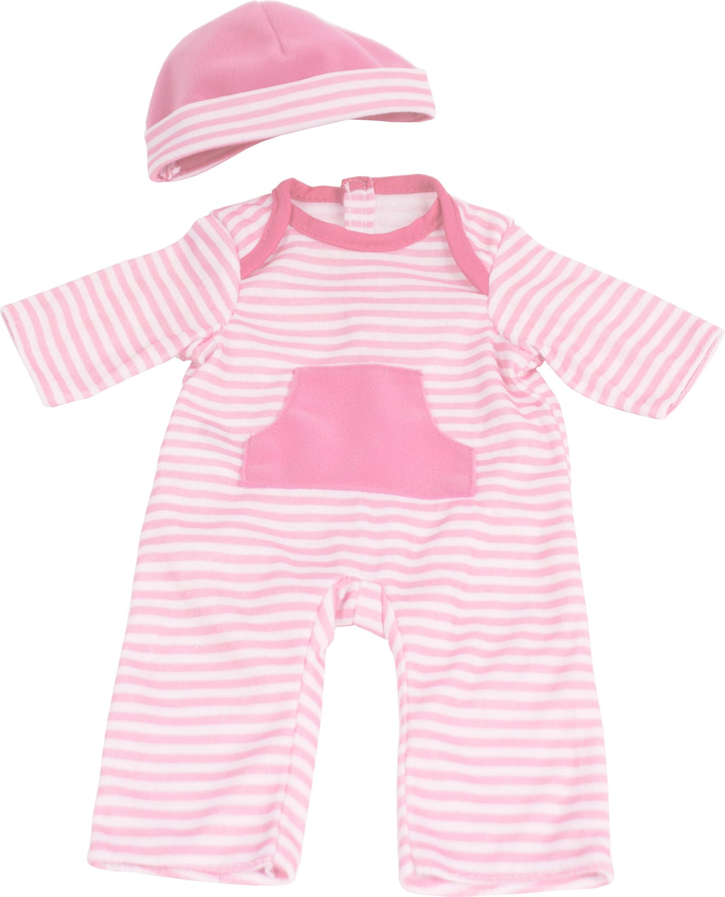 JC Toys | 4 Assorted Baby Doll Rompers and Hats | Pink + Blue + Light Pink + Purple | | Ages 2+ | Fits Dolls 14"-16""