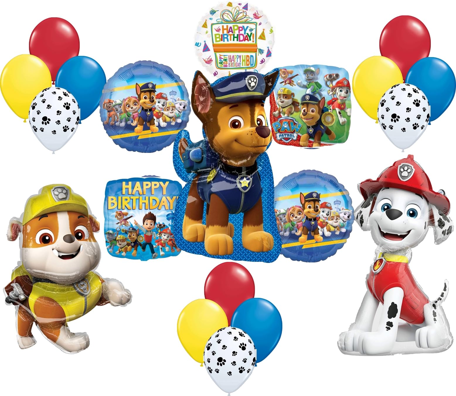 Paw Pups Chase Rubble Marshall on Patrol Birthday Party Supplies Balloons