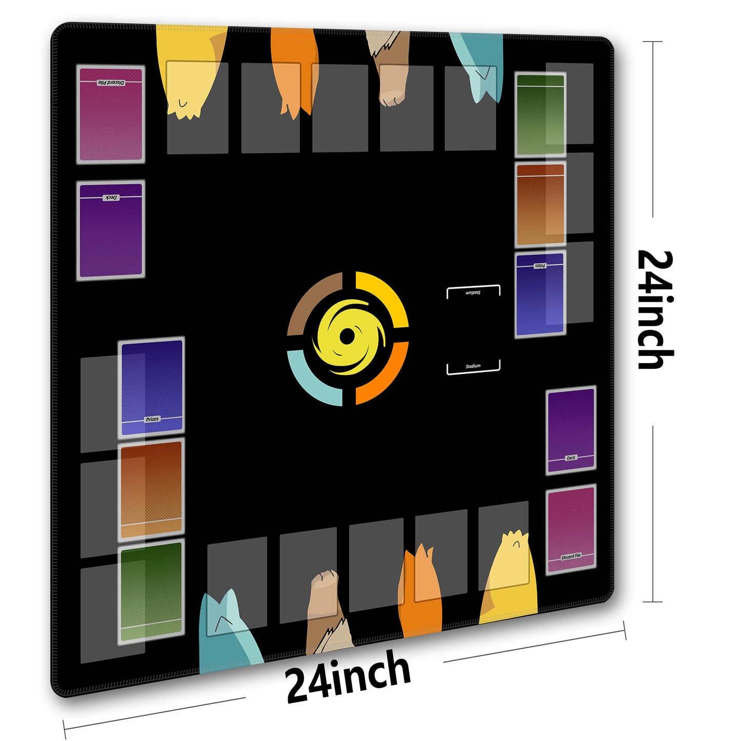 GuarditechProX Trading Card Game Playmat - 2-Player Trainer Mat with 37 Damage Counters and Professional Storage Bag (Style 1)