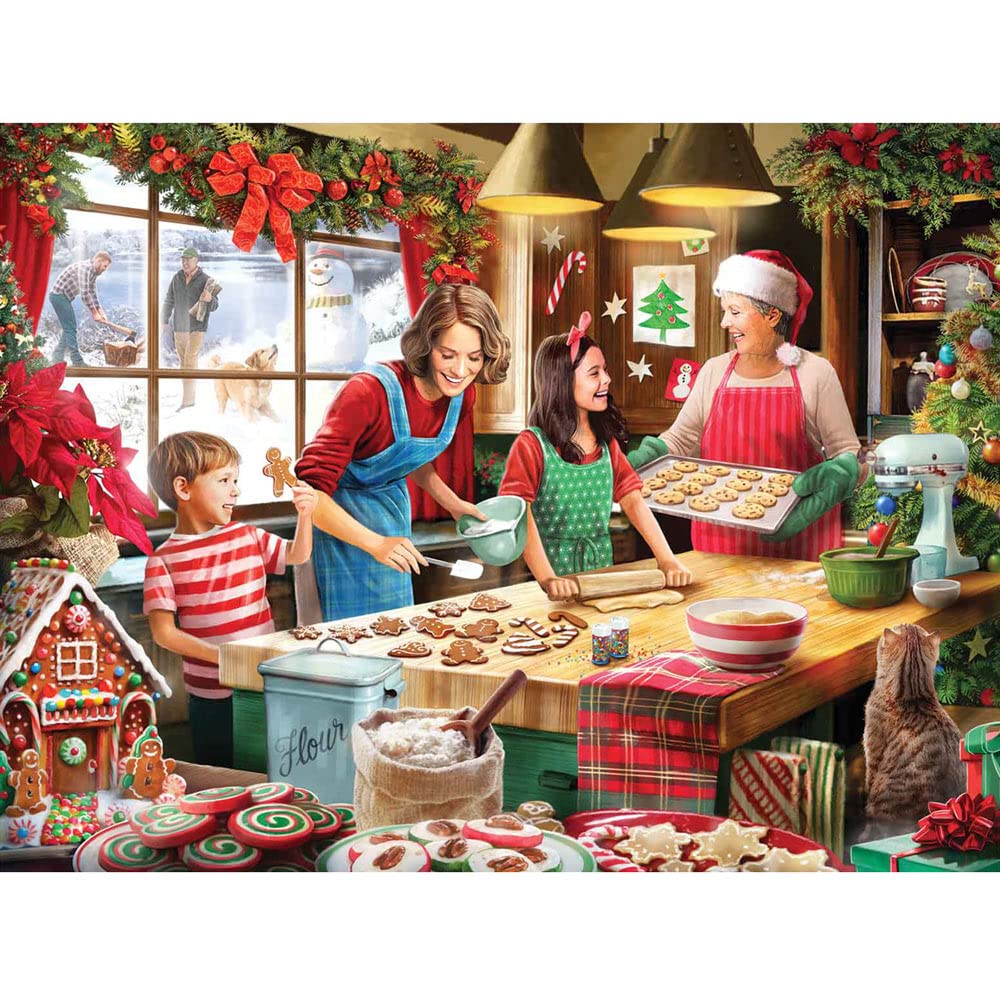 Bits and Pieces - 300 Piece Jigsaw Puzzle for Adults 18" X 24" - Baking Cookies - 300 pc Christmas Holiday Kitchen Winter Jigsaw by Artist Larry Jones