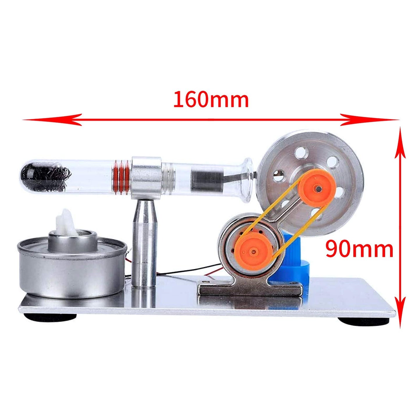 Single Cylinder Sterling Engine Model, Motor Steam Heat Education Physics Science Experiment Model Steam Power Lab Teaching Tool