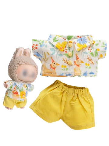 Clothes for Labubu(NO Doll), Shirt Set for Clothes 17cm Suit, with Casual Design, Soft Knitted Premium Fabric for Dress Up, Play & Collector Display