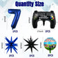 Navy Blue Video Game Controller Mylar Foil Balloon - 13pcs 7th Birthday Party Supplies For Boys (Number 7)
