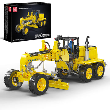Mould King 19023 Motor Grader Building Set, 1109 PCS Road Grader Construction Vehicle Model Kit, 1:14 Scale Construction Heavy Equipment for Adults