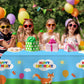 GZBJMYGS Fox Happy Birthday Tablecloth Fox Animal Party Plastic Supplies Animal Theme Baby Shower Boys Girls Blue Birthday Party Supplies Party Picnic
