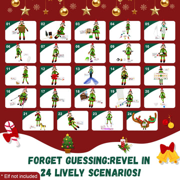 Thalassynix Elf Kit Activity Accessories of Christmas 24 Days Interactive Daily Props from Elf of 2025 Surprise Gift & Ideas Kits for Christmas