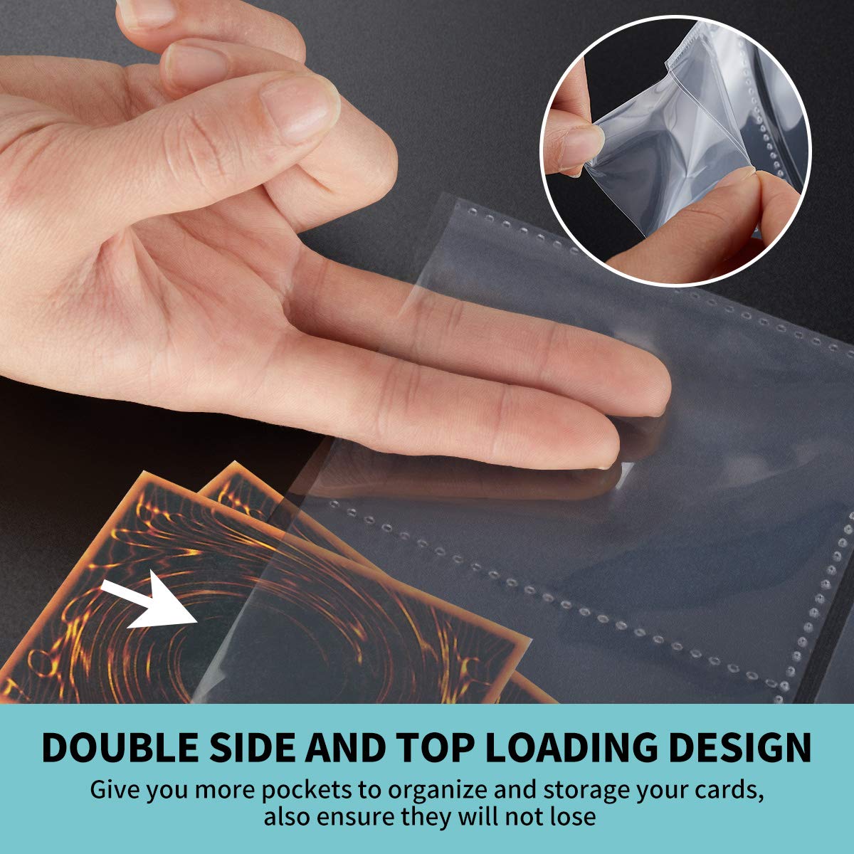 2088 Pockets Baseball Card Sleeves, JIQEZNL Premium 9 Pocket Trading Card Binder Sleeves for 3 Ring Binder, Double Side Card Protector Pages for