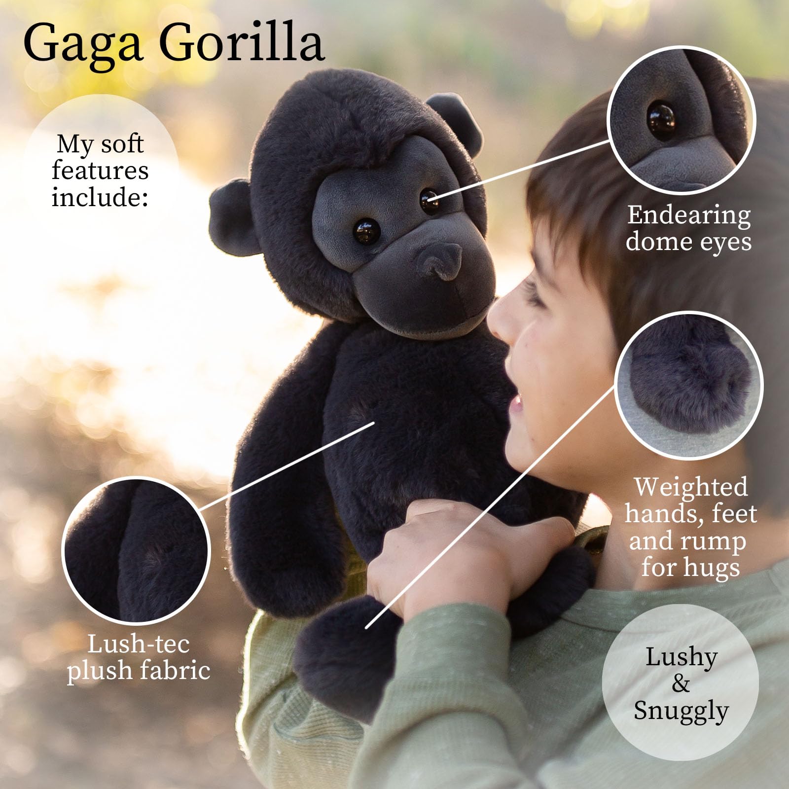 World's Softest Plush Stuffed Animal for Baby, Toddler, Kids, Adults - Adorable Toy Made from Kid-Friendly, Quality Materials - Lushee Gorilla, 16"