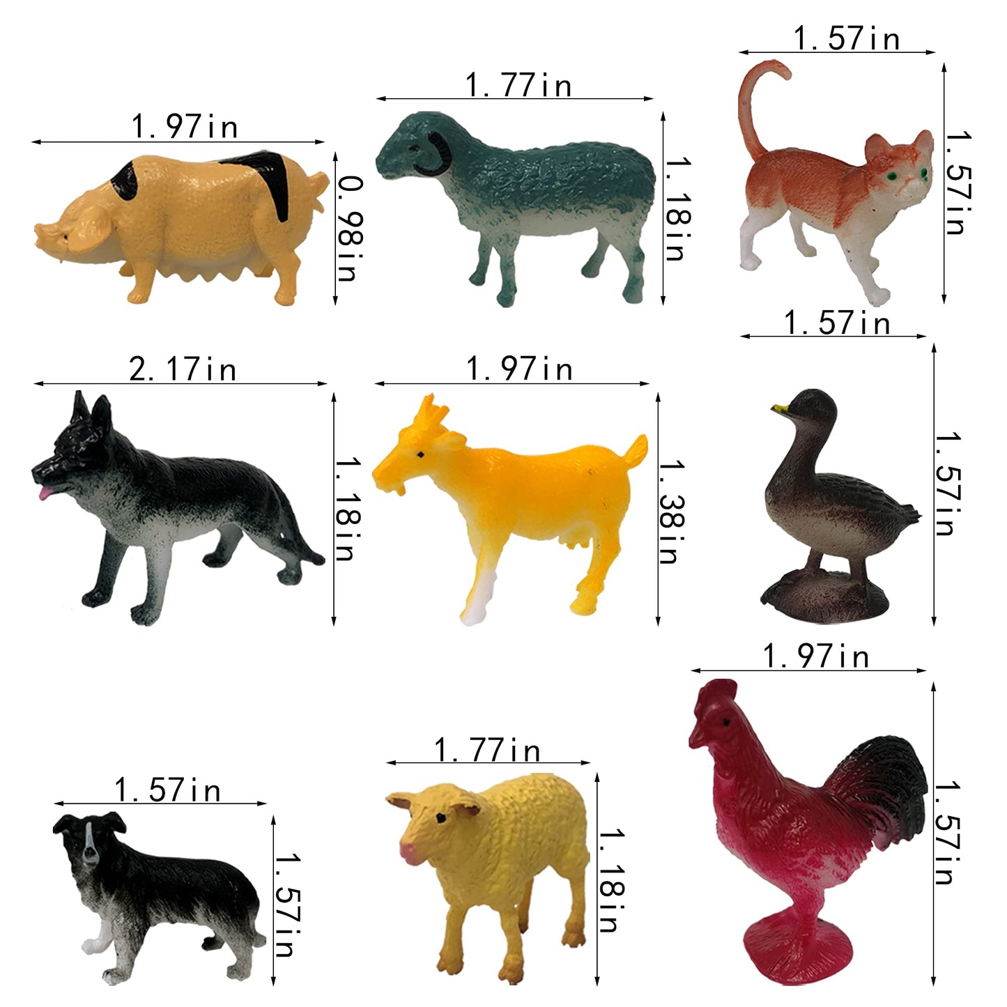 PPXMEEUDC 24 Mini Farm Animal Figurines Realistic Figures Educational Toys for Toddlers Cake Toppers Scene Decorations