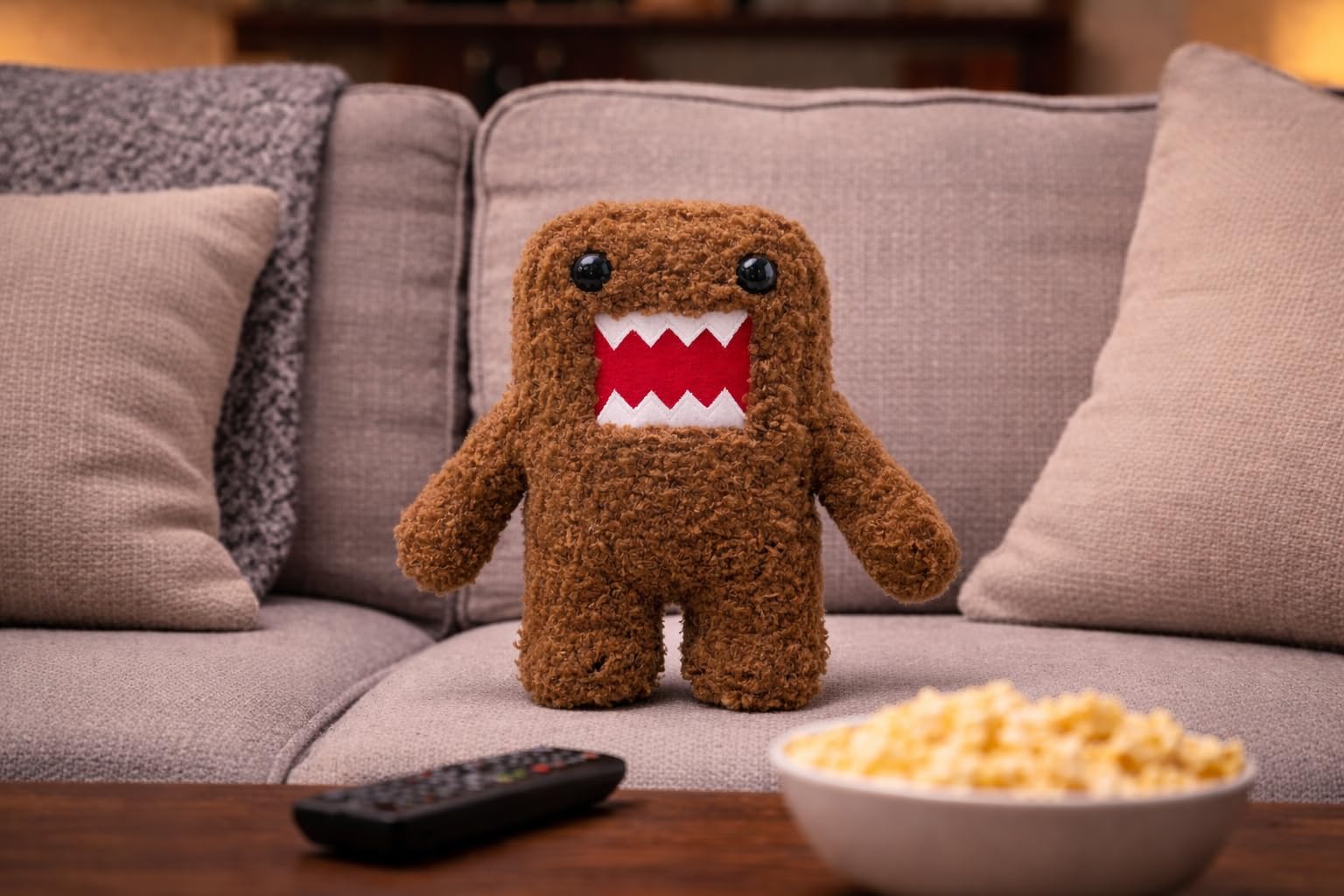 LICENSE 2 PLAY Domo Kun 6.5-Inch Classic Plush - The OG Brown Monster Collectible Toy - Super-Soft Nostalgia for Kids, Kidults & Meme Lovers