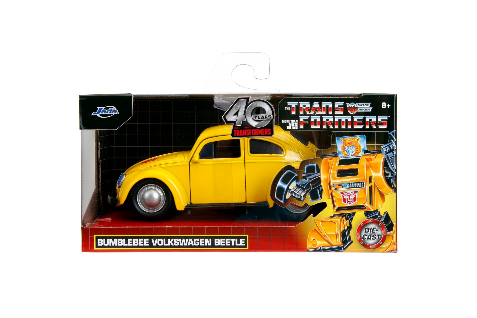 Jada Transformers 1:32 G1 Bumblebee Volkswagen Beetle Die-Cast Car, Toys for Kids and Adults