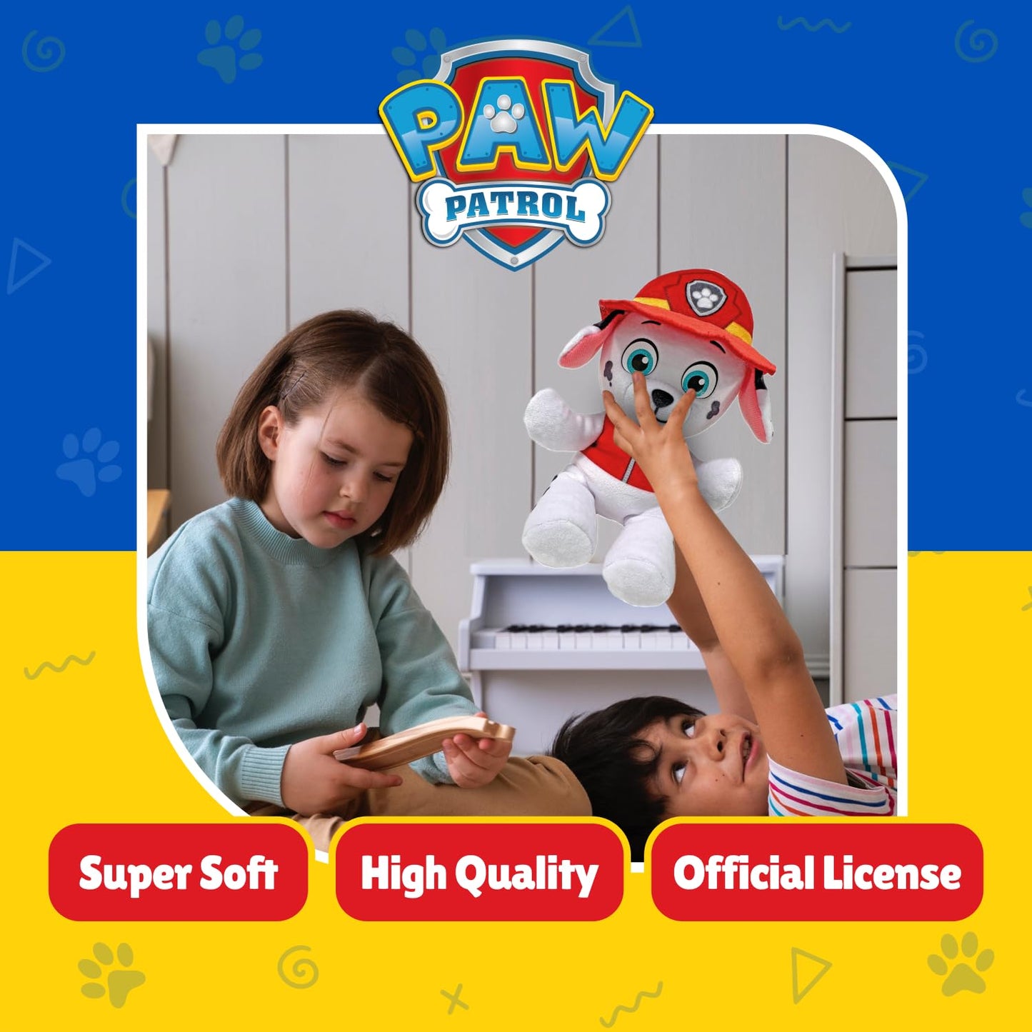 Ty - Paw Patrol Collection, Marshall, All the Heroes of the Puppy Team in Floppy Version, Soft Plush to Collect, Gift Idea for Young and Old - 20 cm