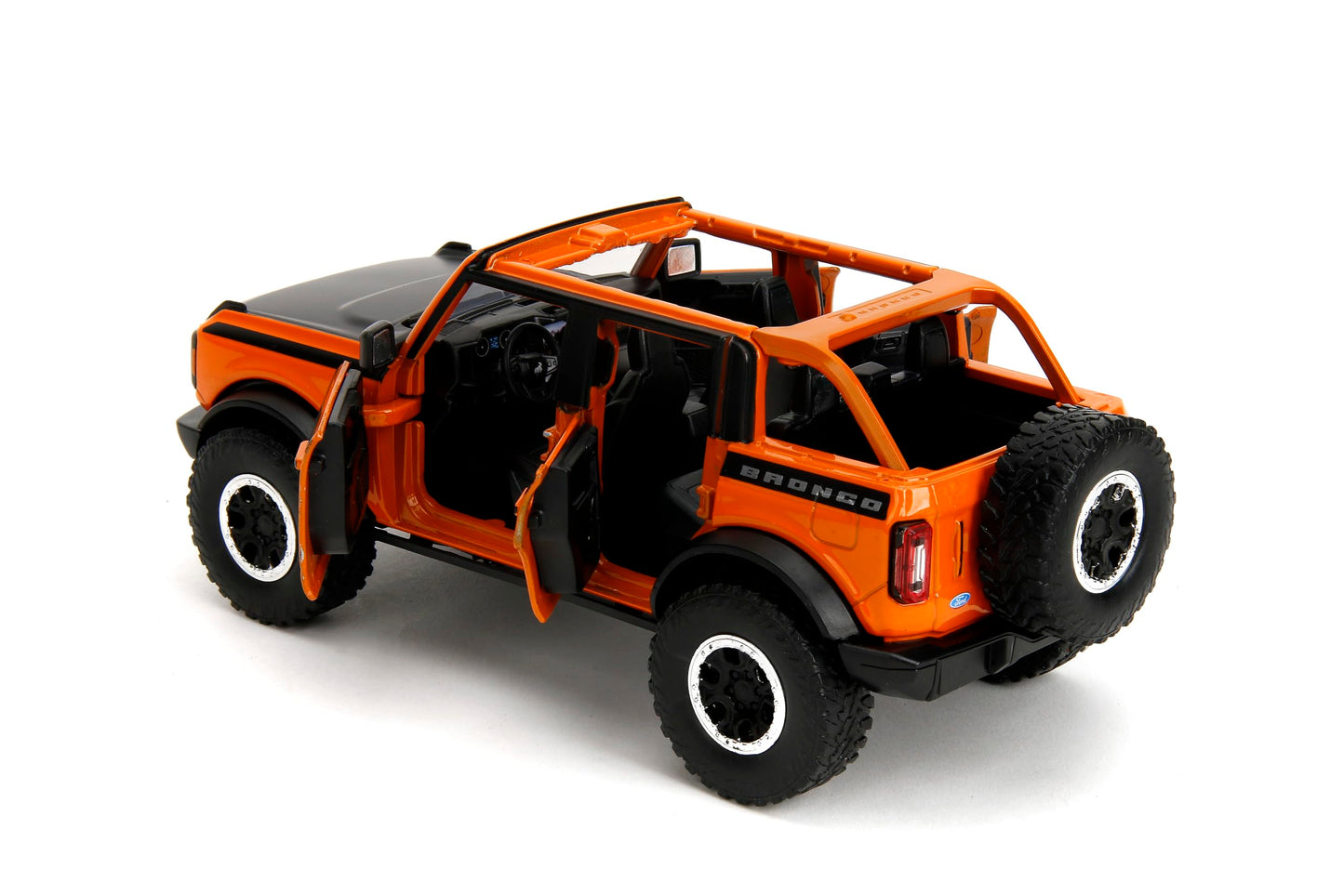 Jada Just Trucks 1:24 2021 Ford Bronco Die-Cast Car & Tire Rack, Toys for Kids and Adults(Orange)