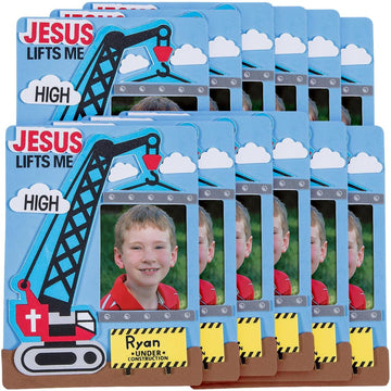 Construction Vbs Picture Frame Craft Kit (12Pc) - Crafts for Kids and Fun Home Activities