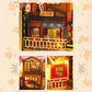 Sakura Densya DIY Book Nook Kit, 3D Wooden Puzzle Bookshelf Insert Decorative Bookend Model Kit with LED, DIY Crafts/Birthday Gifts/Home Decor