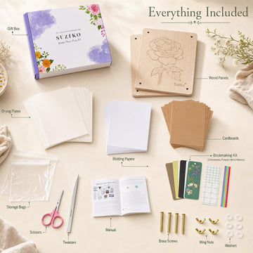 Suziko Large Flower Press Kit with Rose Pattern for Adults & Kids - 10.8 x 6.9 Inch Flower and Leaf Preservation Art Craft Kit, Great Gift for Nature