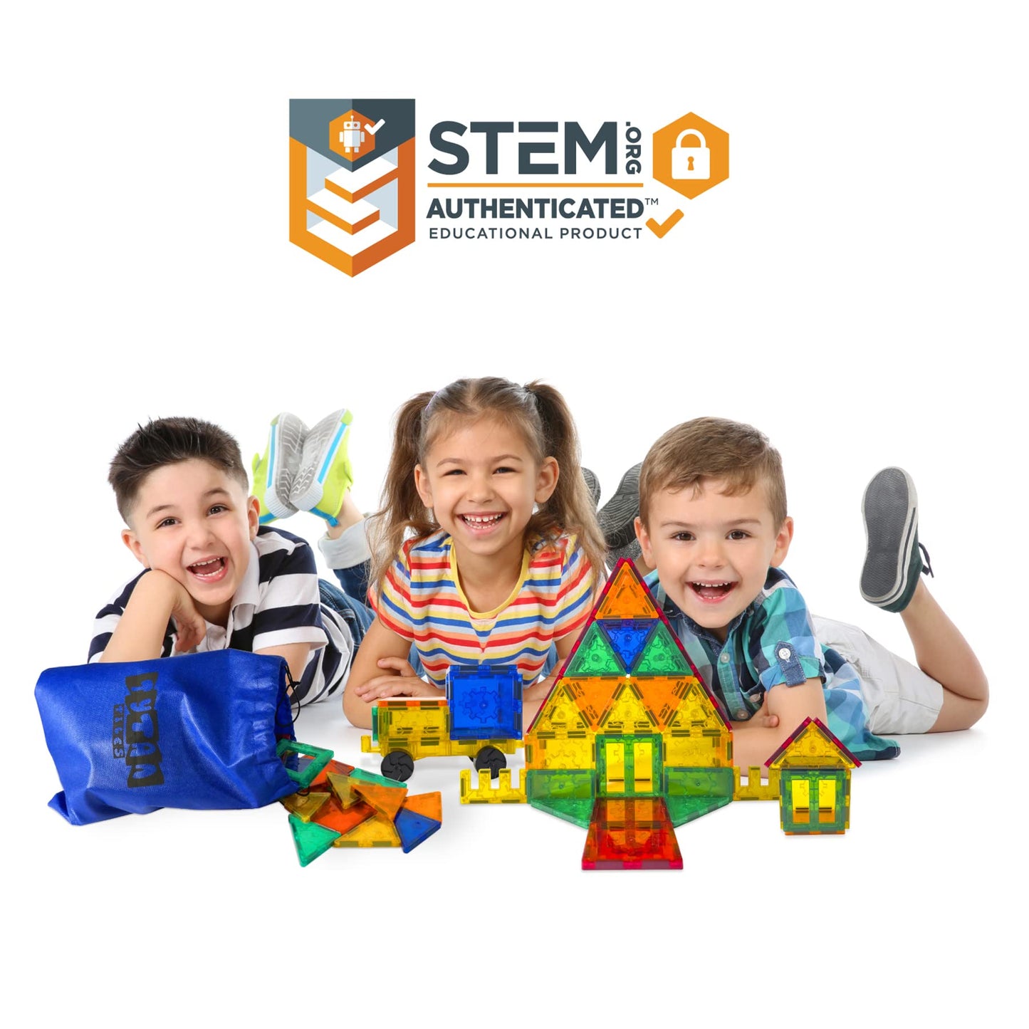 Tytan Tiles 220-Piece Supersized Magnetic Tiles Building Set, 1000s of Creations, Large 3D Castles, Massive Vehicles, & Rocket Ships, Kids’ STEM Toy